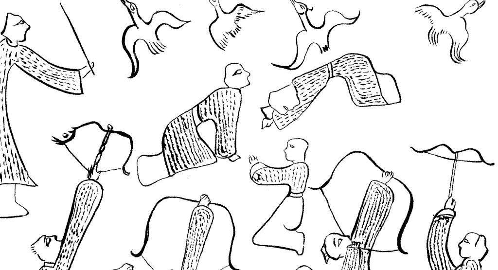 儒化古史的持弓驅禽圖