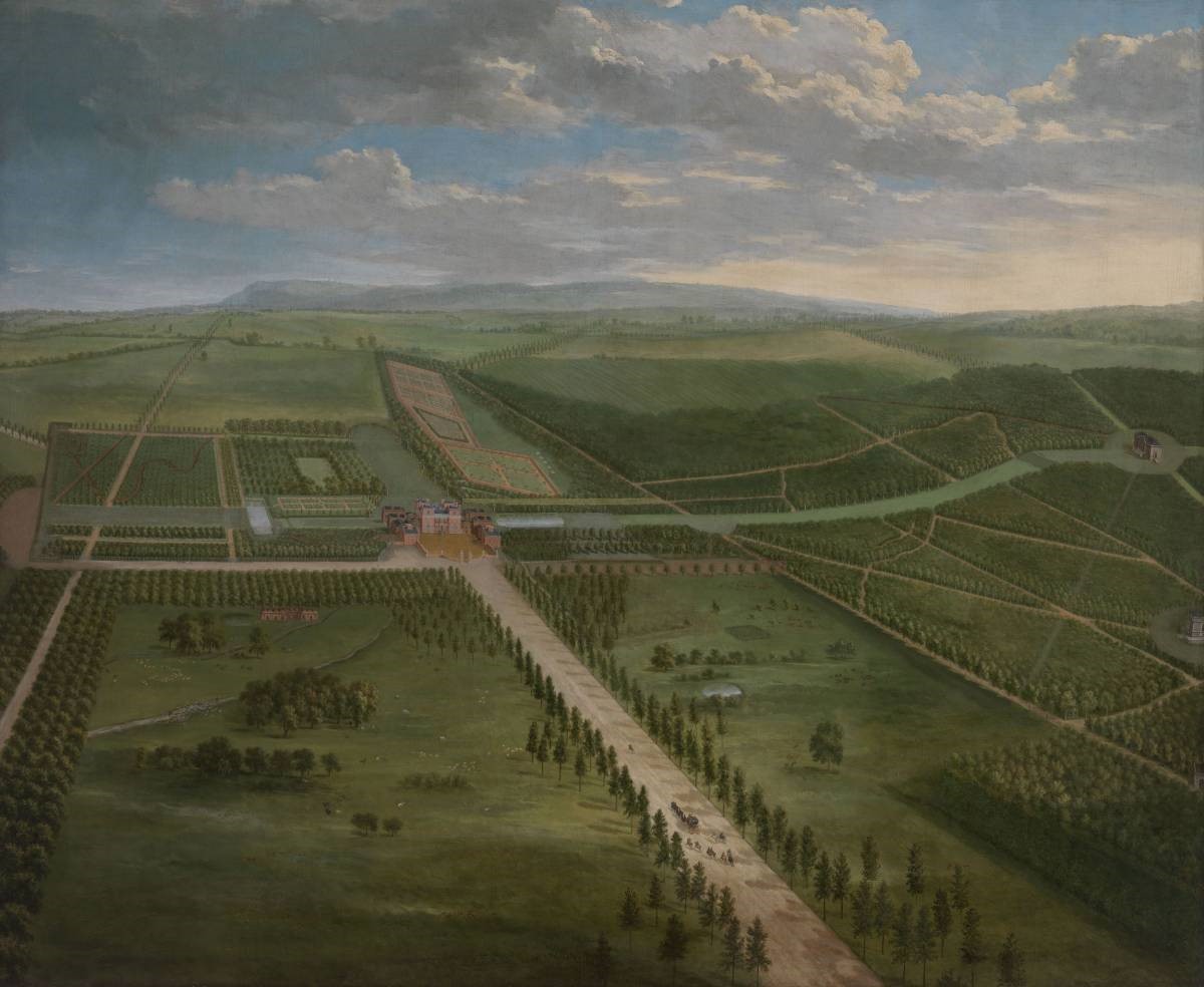 【圖4】 Pieter Andreas Rysbrack，威爾郡托特漢公園的鳥瞰圖(局部)(An Aerial View of Tottenham Park, Wiltshire)