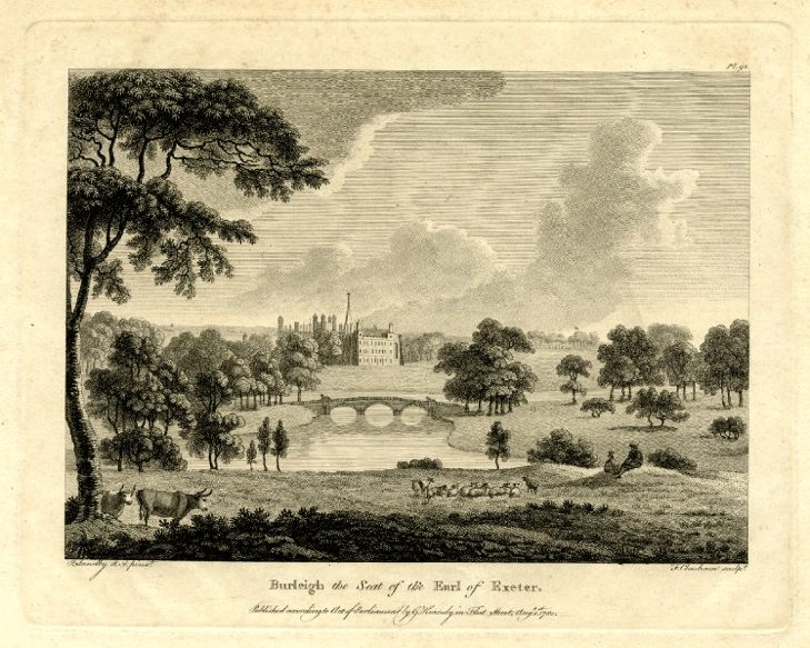【圖6】Francis Chesham after Paul Sandby, Burleigh the Seat of the Earl of Exeter