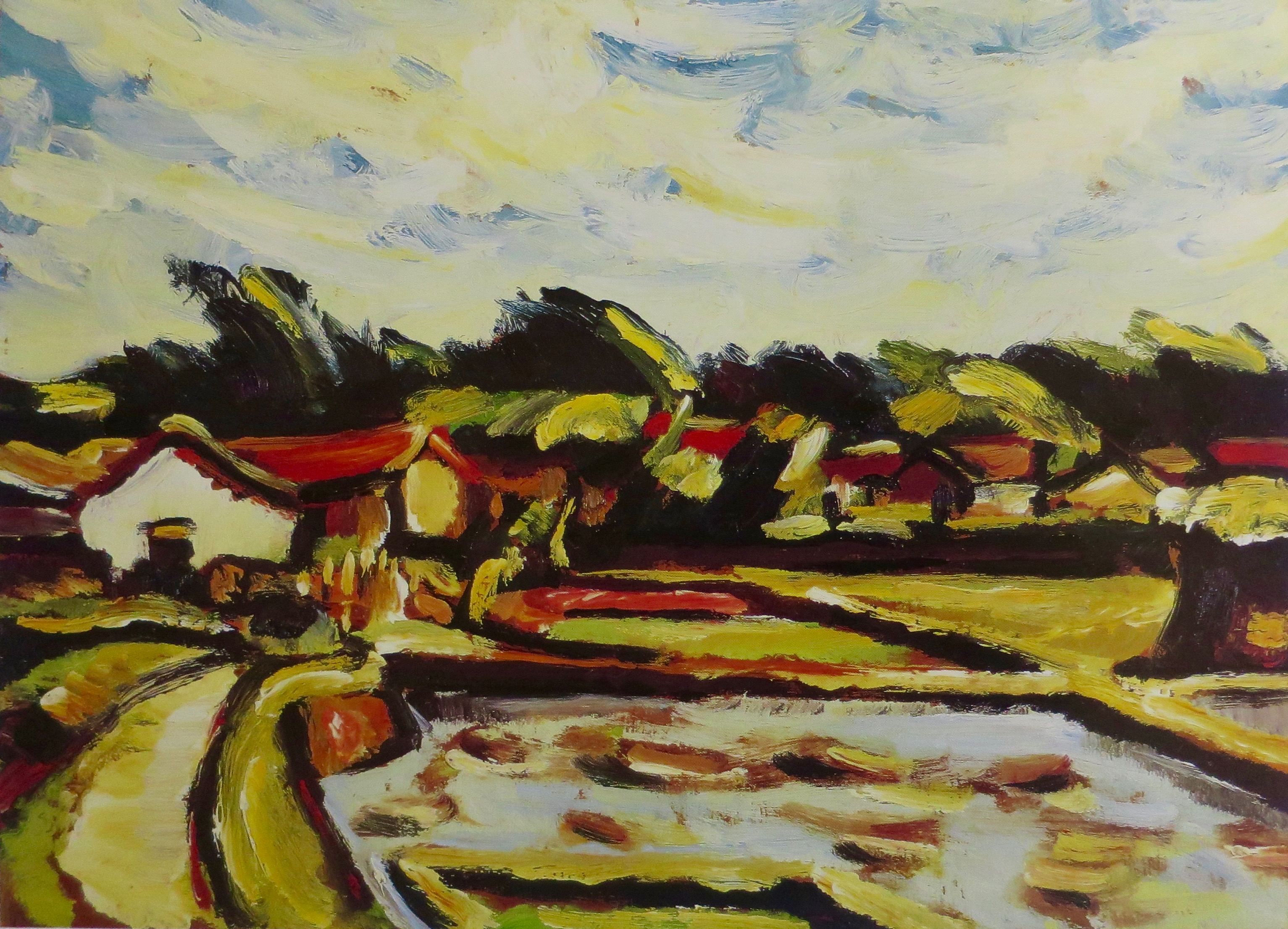 5何德來夏天風景（新竹赤土崎）1933油彩木板24x33cm私人藏